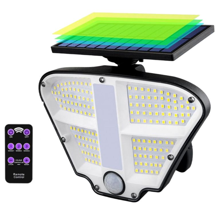 Lampara Reflector Solar Led Auto Encedido Con Sensor De Movimiento