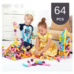 GENERICO - Bloques de Construcción Magnéticos de 64 Pcs juego para niños