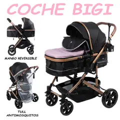 EBABY - Coche Cuna Moises de Lujo Bigi -Rosa