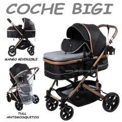 EBABY - Coche Cuna Moises de Lujo Bigi -Plomo