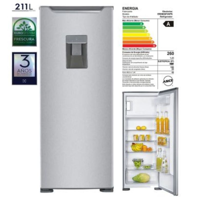 Refrigeradora Frost 211Lts ERDM26F2HPS Gris