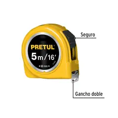 PRETUL - Wincha Cinta Métrica 5 metros Amarillo