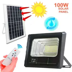 GENERICO - Lampara Led con Panel Solar + Control con Sensor de Movimiento 100w