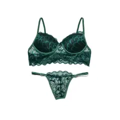 GENERICO - Lencería Sexy Mujer Color Entero Dos Piezas - Color Verde Talla S