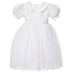 GENERICO - Vestido para Niña Blanco de Bautizo Brillos de Diamante