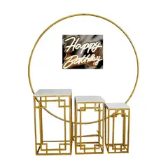 OEM - 3 MESAS ROMANAS + ARCO STANDAR + HAPPY BIRTHDAY NEÓN
