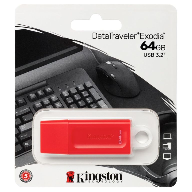 64GB DataTraveler Exodia USB 3.2 Gen 1 Type-A - KC-U2G64-7GR