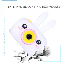 GENERICO - Cámara conejito 1080P Full HD con cordón y cable de carga blanco