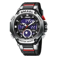 SMAEL - Reloj Deportivo 8069 Metálico Doble Horario