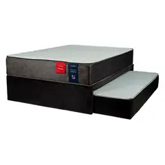 MUEBLES MACRUMO - Cama Diván 2 Plz (Base Tarima + Cama Auxiliar + Colchon) Negro