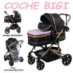 EBABY - Nuevo Coche Cuna Mango Reversible Bigi -Rosa