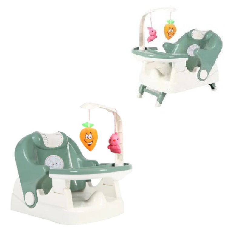 Silla de Alimentacion para Bebe con Juguetes- verde