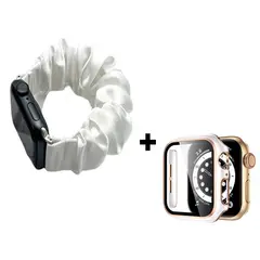 GENERICO - Correa Elástica Lisa + Case Bumper para Apple Watch 41mm - Blanco