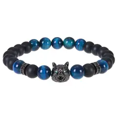 GENERICO - Pulsera de Piedra Natural Ojo de Tigre para Hombre
