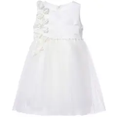 GENERICO - Vestido para Niña Blanco de Bautizo Bella Flor