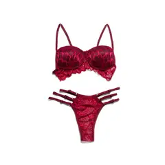 GENERICO - Lencería Sexy Mujer Color Entero Dos Piezas - Color Rojo Talla S