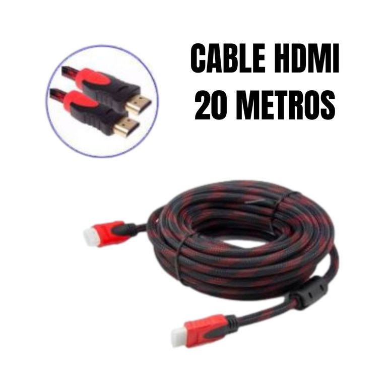 Cable HDMI 20 Metros Trenzado Con Doble Filtro Full HD