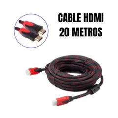 GENERICO - Cable HDMI 20 Metros Trenzado Con Doble Filtro Full HD
