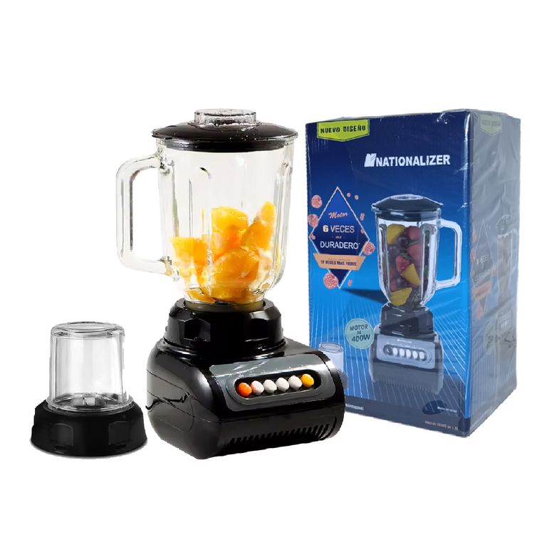 Licuadora 400 W Vaso de Vidrio NT-880G - Negro