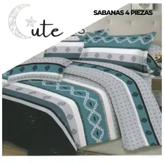 CUTE - JUEGO DE SÁBANAS QUEEN