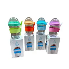 GENERICO - YOGURERA 2 EN 1 CON CUCHARITA CELESTE