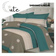 CUTE - JUEGO DE SÁBANAS QUEEN