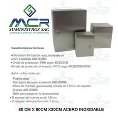 GENERICO - TABLERO DE ACERO INOXIDABLE 800X600X300MM