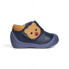 GENERICO - Zapato semi-ortopédico pega osito con gateador azul para niño bebé