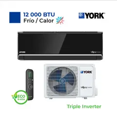 YORK - Aire Acondicionado Split Pared de 12000 BTUH Triple Inverter FríoCalor