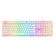 HALION - Teclado KB876L-SP Gamer Gamenote Blanco