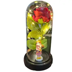 GENERICO - Rosa Eterna Cúpula mamá Similar Rosa Real luz Led rojo