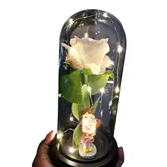 GENERICO - Rosa Eterna Cúpula mamá Similar Rosa Real luz Led blanco