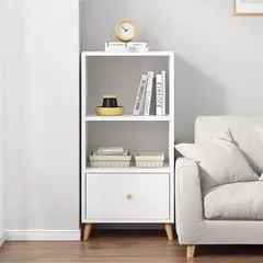 VILLA HOGAR - Estante librero Duna small blanco con gabinete