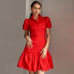 TEILOR - VESTIDO CORTO FALDA GLOBO CASUAL