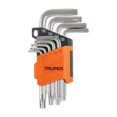 TRUPER - Juego Llaves Torx L x 9 Pzas 15554 (T10-T50) - Gris