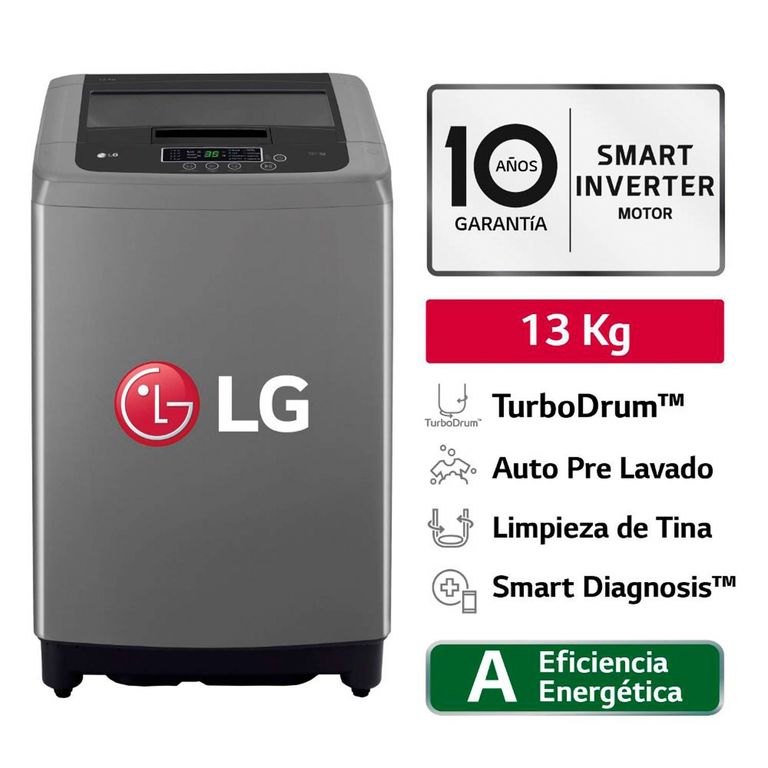 Lavadora 13Kg Smart Motion Carga Superior WT13BPBK Negro Claro