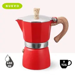 GENERICO - CAFETERA ITALIANA 9 TAZAS ROJO