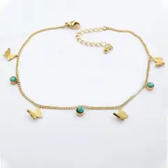 SHOPSMART - Tobillera Torquoise Butterfly en Acero