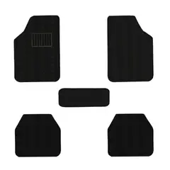 GENERICO - PROTECTOR PISO ALFOMBRA 5 PIEZAS NEGRO