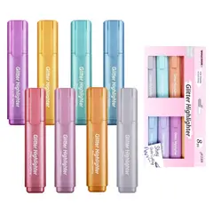 IMPORTADO MC - Resaltador con purpurina brillante 8 pcs efecto metálico
