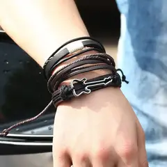 GENERICO - Pulseras de Cuero para Hombres - Guitarra
