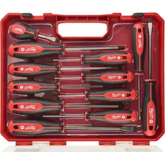 MILWAUKEE - Juego de 12 destornilladores Tri-Lobe - rojo