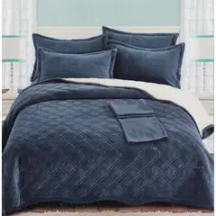 MINGDA - Set de Cobertor 2 Pz de Piel y Sherpa+ Sabanas + Fundas 100% Calidad Premium