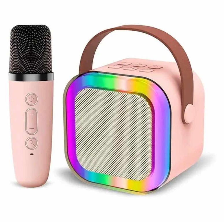 Parlante y Microfono Karaoke LED Bluetooth Portatil Recargable USB