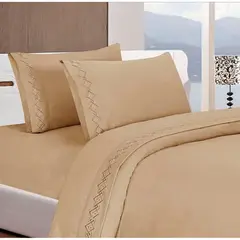 CASATEX - Juego de Sábanas Bordada 2plz - DORADO
