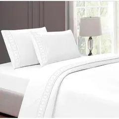CASATEX - Juego de Sábanas Bordada 2plz - BLANCO