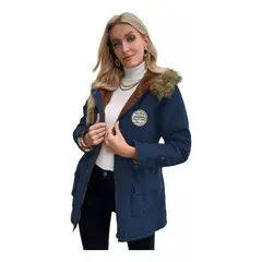 GENERICO - Parka Army Coreana Dama Color Azul Acero