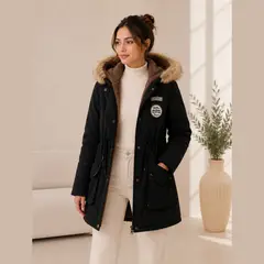 GENERICO - Parka Army Coreana Dama Color Negro