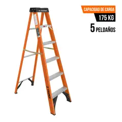 TRUPER - Escalera fibra de vidrio tipo tijera 5 peldaños