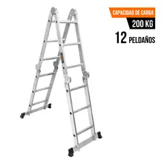 TRUPER - Escalera multiposición 12 peldaños soporta 200Kg
